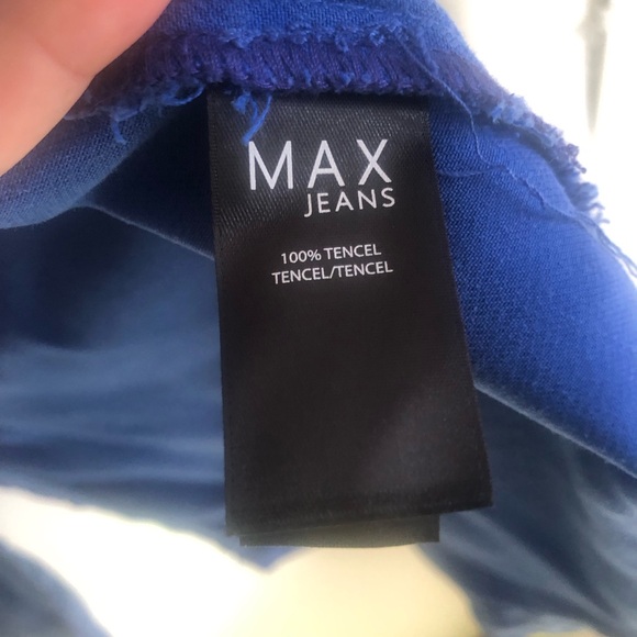 ❤️NWT Max Jeans Cobalt Blue Open Front Lightweight Jacket Long Bell Sleeve Sz M - Picture 6 of 8